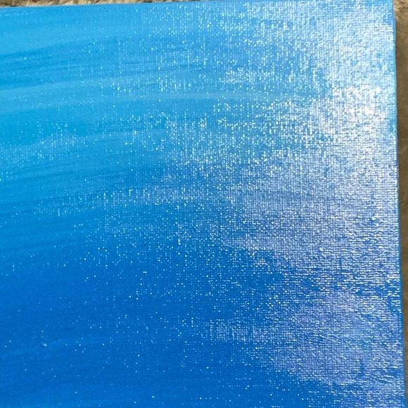 “Blues I” 8” x 8” canvas board with various shades of blue ombré - Picture 7 of 7